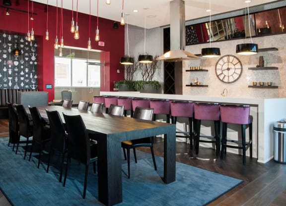Clubroom Featuring Kitchen And Gathering Nooks at Custom House, St. Paul