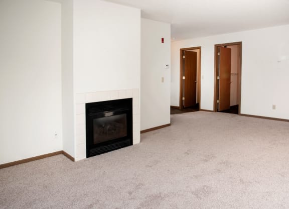 Living room with fireplace