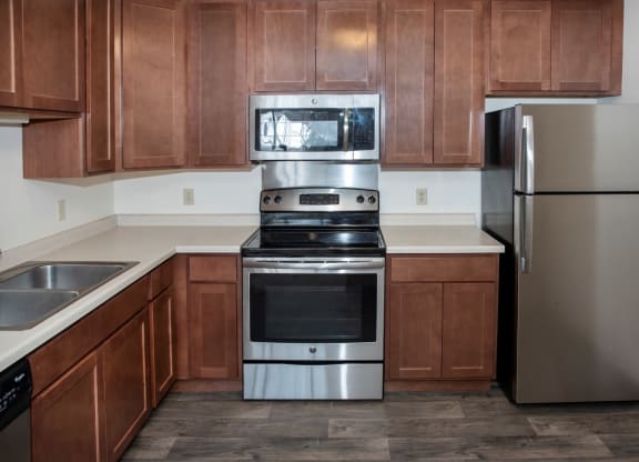 Fully equipped kitchen with over the range microwave