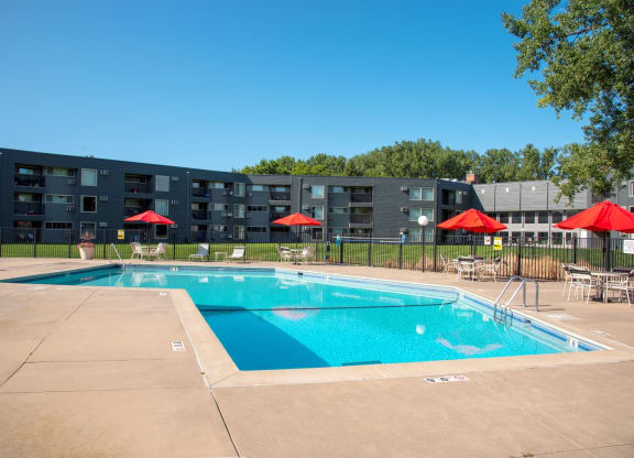 Sparkling Swimming Pool at Hillsborough Apartments, Roseville, MN, 55113