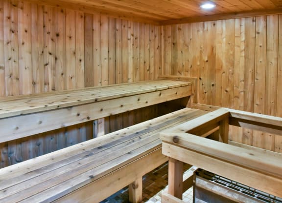 Sauna Room at Hillsborough Apartments, Roseville, MN
