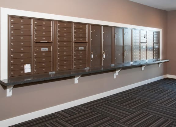 Mail Boxes in Lobby of Carver Crossing Apartments in Carver Minnesota