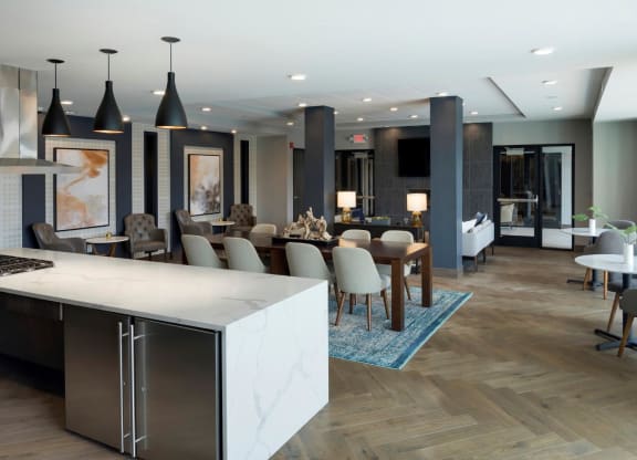 Expansive Clubhouse with Kitchen and Dining at Residences at 1700, Minnesota