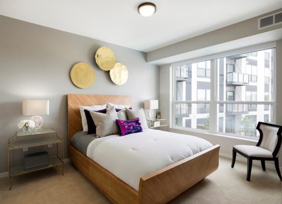 Master Bedroom with City View at Residences at 1700, Minnetonka, Minnesota