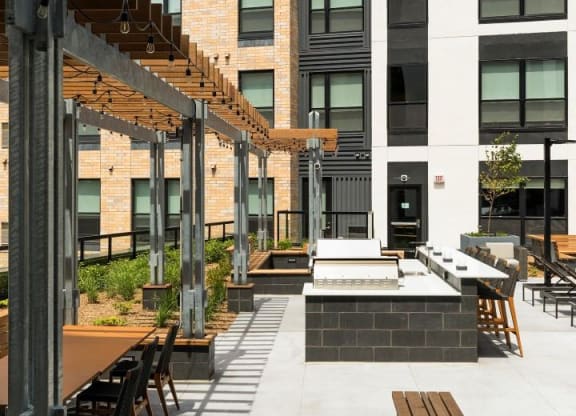 Outdoor Gathering Area with BBQ at Residences at 1700, Minnetonka