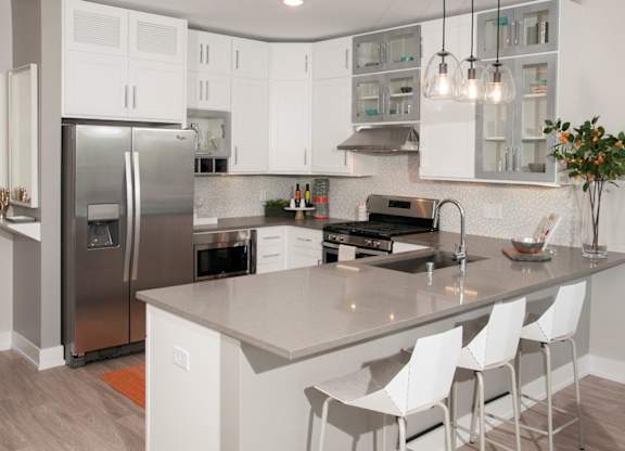 Classic White Designer Cabinetry with Soft-Close Drawers at The Finn I, St. Paul, 55116