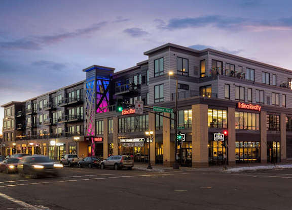 A large building with a sign that says