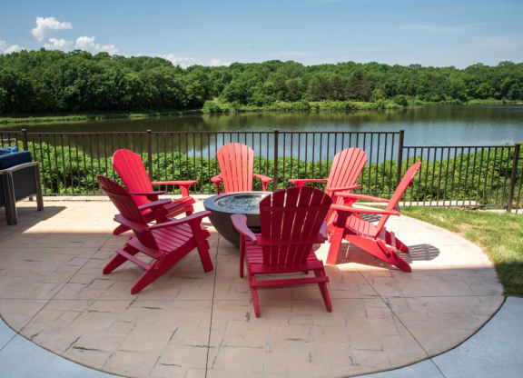Patio Overlooking At Lake at Lake Jonathan Flats, Chaska, MN, 55318