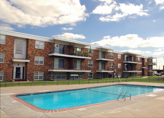 Pool View at Point of America Apartments, Brooklyn Park, MN 55443