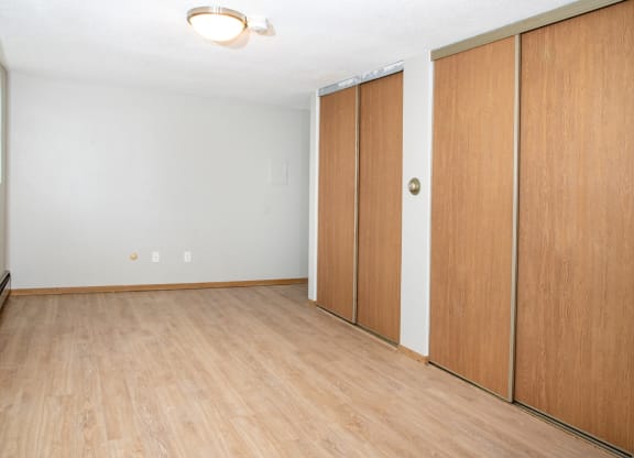Updated lighting and wood-look luxury vinyl plank
