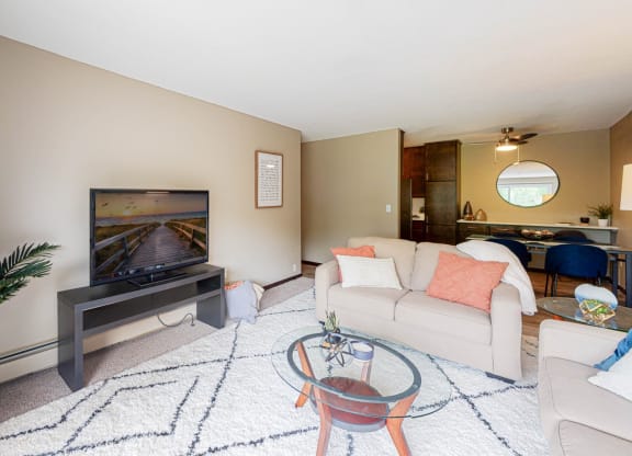 Living Room Come Kitchen at Shoreview Grand, Shoreview, MN, 55126