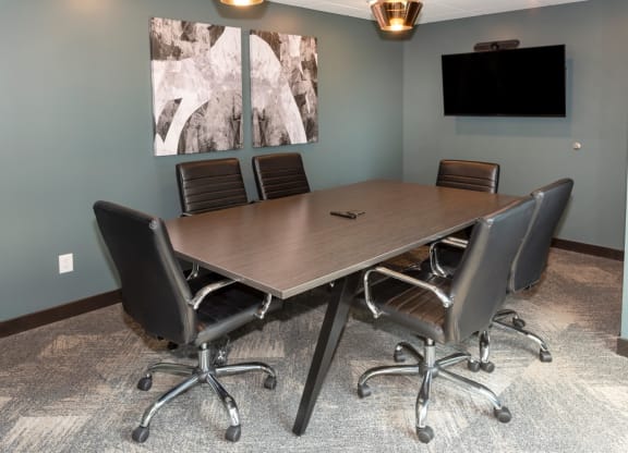 Conference Room With TV at The Exchange Apartments, New Brighton, 55112