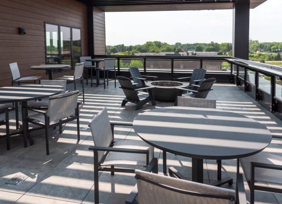 Rooftop Patio With Fireplace at The Exchange Apartments, New Brighton, 55112