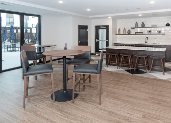 Dining And Kitchen View at The Exchange Apartments, New Brighton, MN