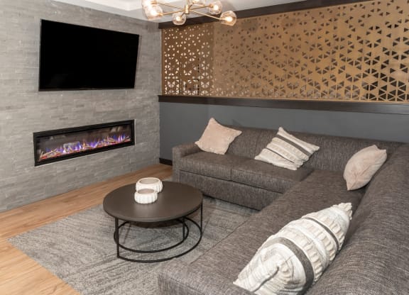 Lounge With TV at The Exchange Apartments, New Brighton Minnesota