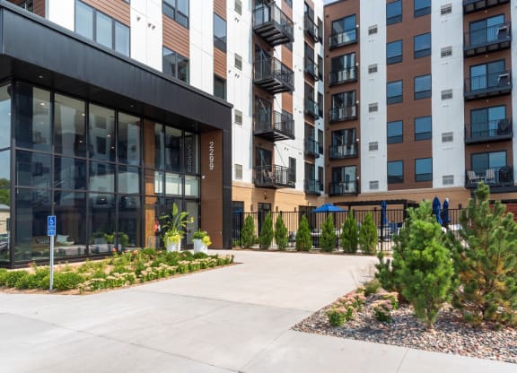 Leasing Office Exterior at The Exchange Apartments, New Brighton Minnesota