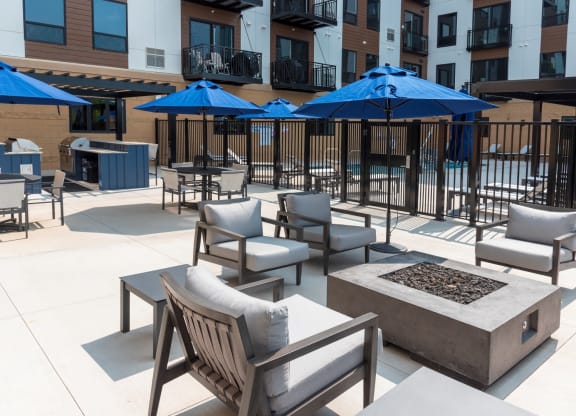 Outdoor Lounge Area at The Exchange Apartments, Minnesota