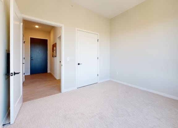 Carpeted Bedroom at The Exchange Apartments, New Brighton, 55112