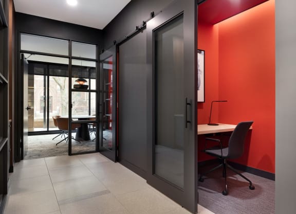Business Center With Computers at The Hill Apartments, Saint Paul, 55102