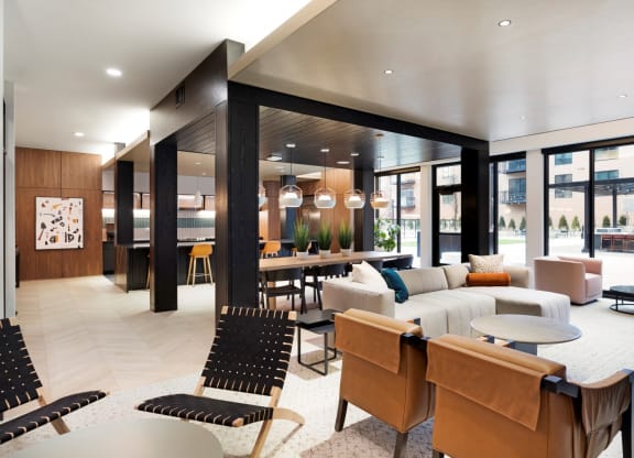 community room lounge at The Hill Apartments, Minnesota, 55102
