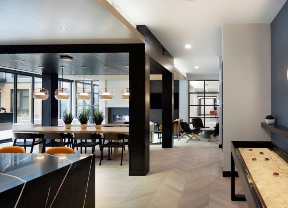 Clubhouse With Shuffle Board at The Hill Apartments, Minnesota, 55102