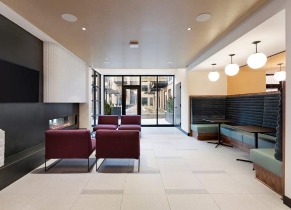 Lobby With Views at The Hill Apartments in St Paul, Minnesota