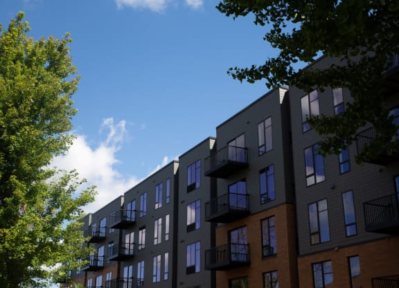 Elegant Exterior View Of Property at The Hill Apartments, Saint Paul, Minnesota