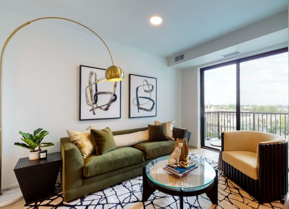 Model Living Room at The Mason, St. Paul, MN, 55114