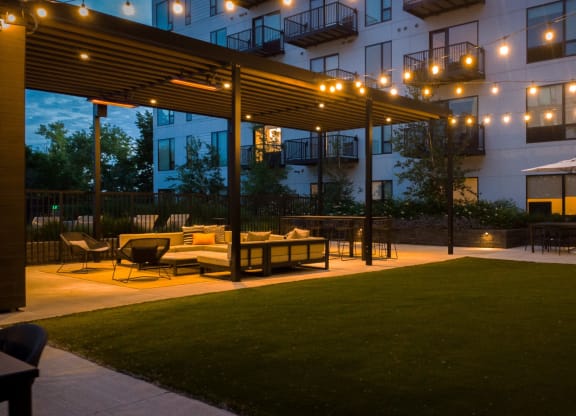 Outdoor Lounge In Night at The Mason, Minnesota