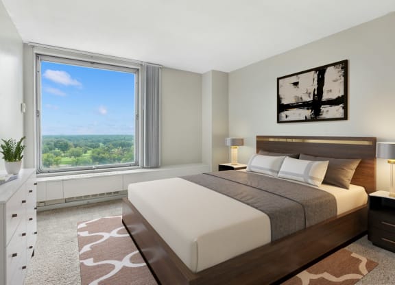Comfortable Bedroom With Large Window at The Original at West Lake Quarter, Minneapolis, 55416