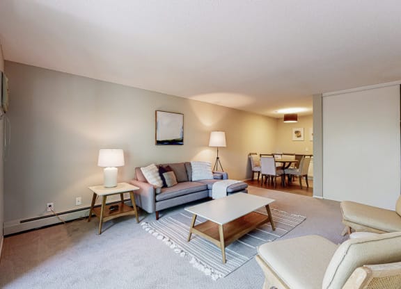 Living Room With Dining Area at The Tarnhill, Bloomington