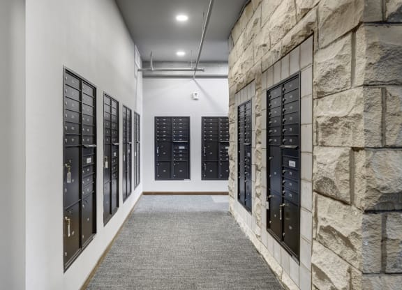 the vaulted hallway of a cyber security room in a building with stone walls