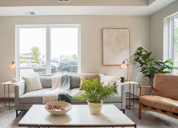 Living room decor at The Yards, South St. Paul, MN, 55075