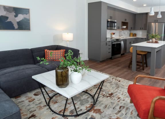 Living Area With Kitchen at Tyler Street Stacks, Minneapolis, 55413