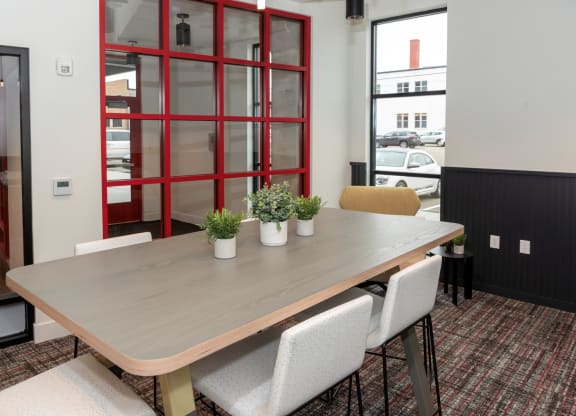 Clubhouse Dining Area at Tyler Street Stacks, Minnesota, 55413