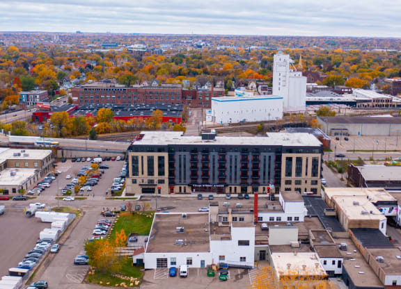 Drone View at Tyler Street Stacks, Minnesota