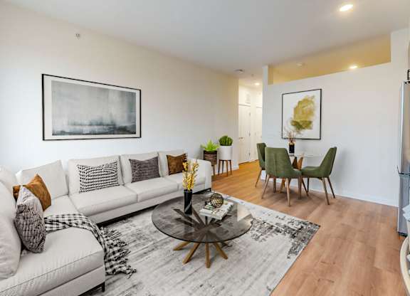 Living Area With Dining at Tyler Street Stacks, Minneapolis Minnesota