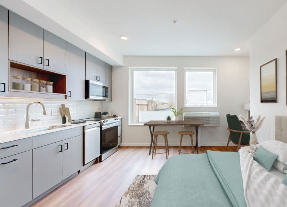 Open Concept Kitchen at Tyler Street Stacks, Minnesota