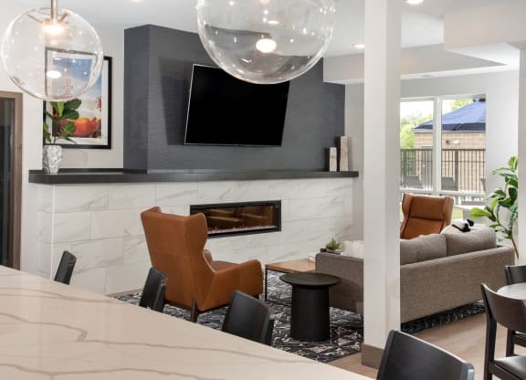 UPII community room lounge at Urban Park I and II Apartments, St Louis Park, MN