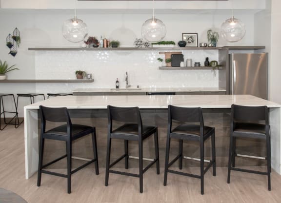 UPII community room kitchen at Urban Park I and II Apartments, St Louis Park, MN, 55426