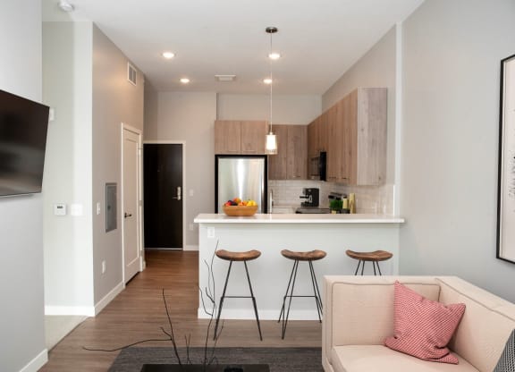 nordic studio floor plan, living and kitchen area at Urban Park I and II Apartments, Minnesota, 55426