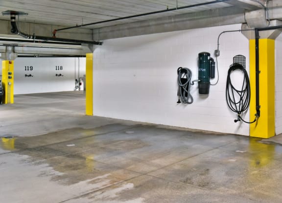 Car wash station in parking garage at Victoria Flats, Victoria, MN 55386