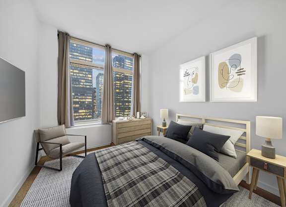 Bedroom at MARC Apartments, New York, 10019