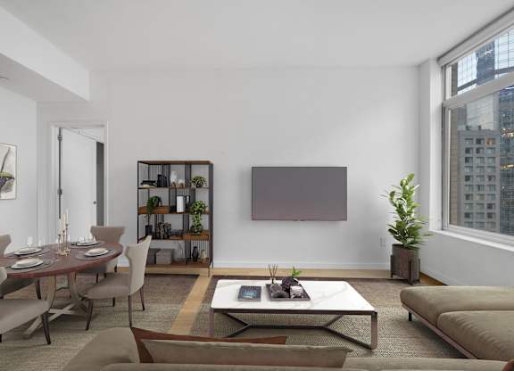 Bright Living Room at MARC Apartments, New York, 10019