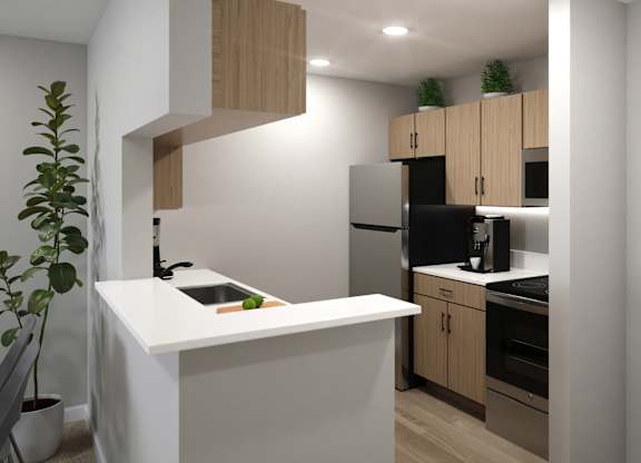 Newly renovated kitchen with stainless steel appliances in Waterford MI