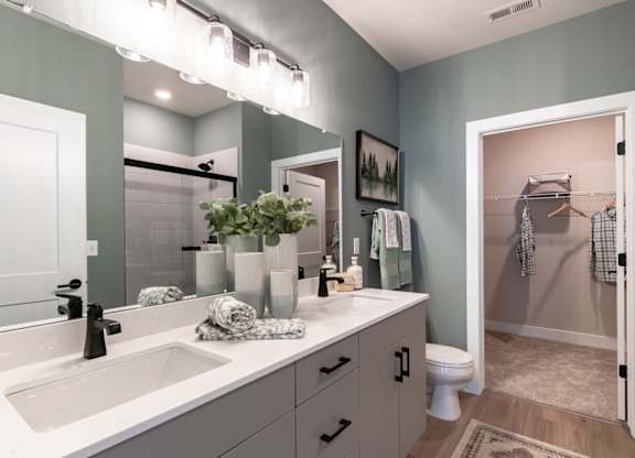 a bathroom with a sink and a mirror and a toilet