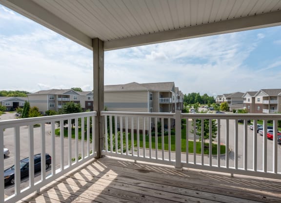 the view from the deck at the enclave at deer run apartments