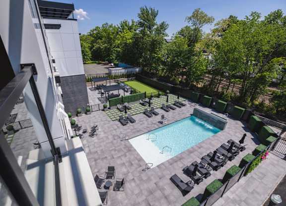 Aerial View Of A Pool at The Franklin at Westfield, Westfield, NJ