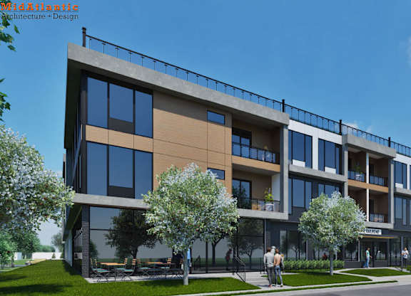 Modern apartment building at The Franklin at Tenafly, New Jersey