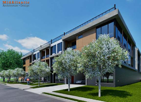 Modern building exterior view at The Franklin at Tenafly, New Jersey, 07670